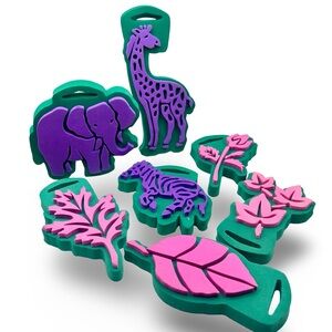 LOT OF 7 Chunky Stamps Vintage 1998 NOS‎ Animals Floral Scrapbooking Crafting